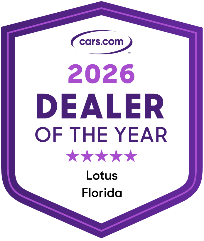 Cars.com 2026 National Lotus Dealer of the Year — Lotus Orlando in Orlando, FL recognized for top customer experience.
